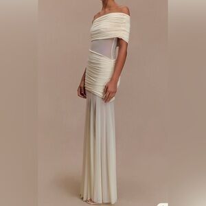 Meshki Dallas One Shoulder Mesh Maxi Dress